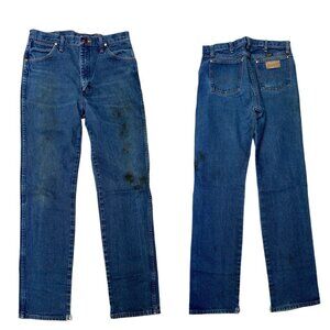 Vintage Wrangler Mens Distressed Orig Fit Jeans, High Waisted Copper Rivet